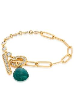 Isharya Sultana Green Quartz Toggle Bracelet -Celestiagem Jewelry Shop 62iq3 3