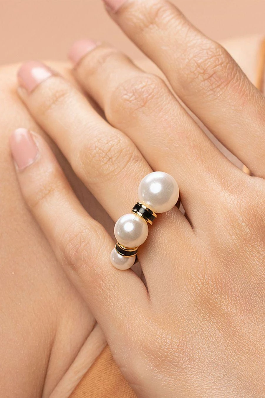 Isharya Amina Triple Pearl Ring 3 Isharya Amina Triple Pearl Ring