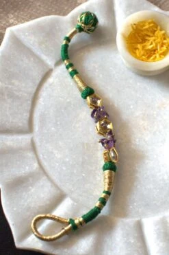 Heer- House Of Jewellery Amethyst Green Polki Rakhi Bracelet