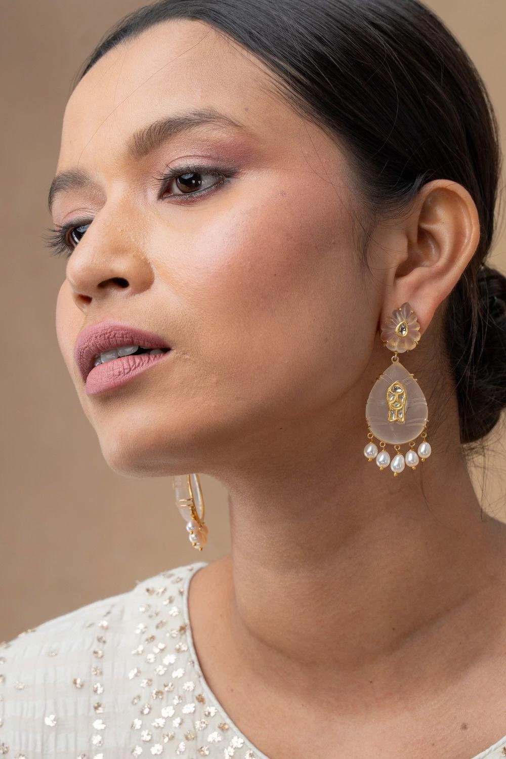 Zayn By Sunena Mahi Hand Carved Crystal Earrings 5 Zayn By Sunena Mahi Hand Carved Crystal Earrings - Image 3