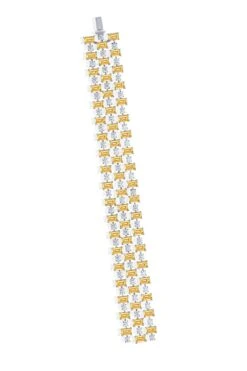 Diosa Paris Yellow & White Swarovski Zirconia Cuff Bracelet