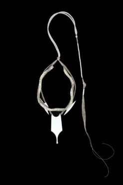 En Inde Beaded Jute Necklace With Stainless Steel Pendant