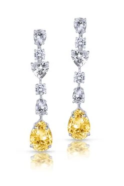 Diosa Paris Swarovski Zirconia Yellow & White Danglers