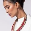 En Inde Red Jute & Thread Necklace -Celestiagem Jewelry Shop inen611a 1
