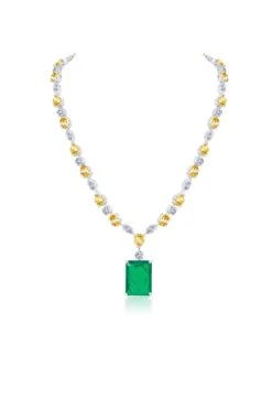 Diosa Paris Emerald Pendant Necklace