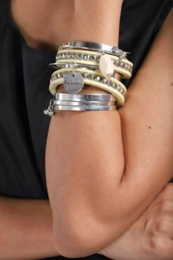 Ritika Sachdeva Silver Bangle Stack