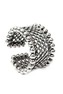 Sangeeta Boochra Handcrafted Silver Statement Cuff -Celestiagem Jewelry Shop sbb 1126 5