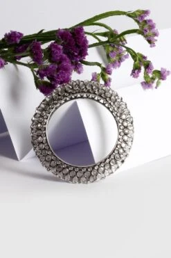 Sangeeta Boochra Silver Bangle With CZ Stones