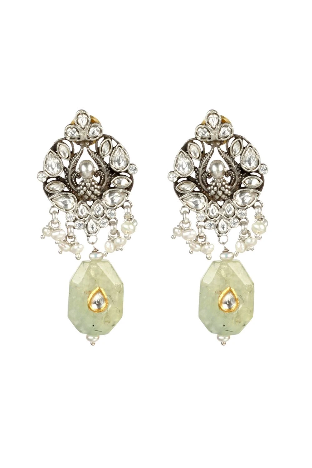 Sangeeta Boochra Silver Handmade Kundan Studded Earrings 3 Sangeeta Boochra Silver Handmade Kundan Studded Earrings