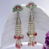 Sangeeta Boochra Pink & Emerald Stone Hanging Jhumka Earrings 2 Sangeeta Boochra Pink & Emerald Stone Hanging Jhumka Earrings -Celestiagem Jewelry Shop sbe 5446 1
