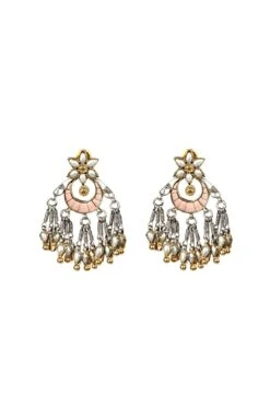 Sangeeta Boochra Handcrafted Earrings With Semi-precious Stones