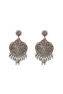 Sangeeta Boochra Silver Earrings With CZ Stones