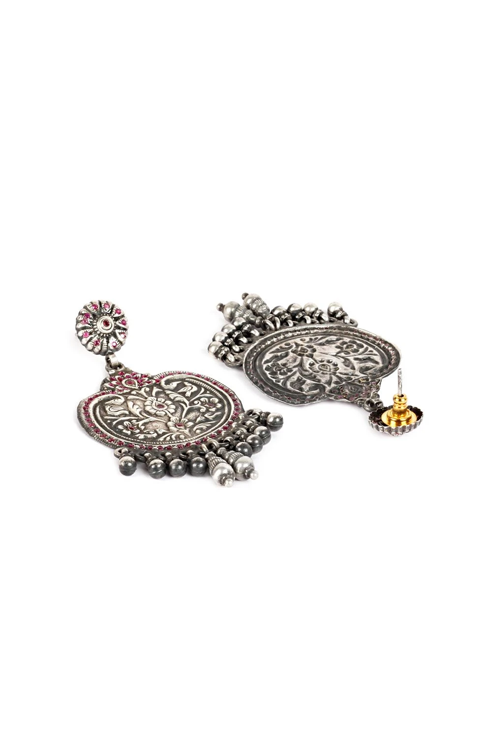 Sangeeta Boochra Silver Earrings With CZ Stones 4 Sangeeta Boochra Silver Earrings With CZ Stones - Image 2