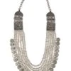 Sangeeta Boochra Layered Silver Necklace With Coin Accents -Celestiagem Jewelry Shop sbn 60115 1