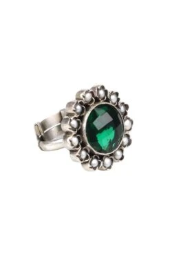 Sangeeta Boochra Silver Handmade Emerald Studded Ring
