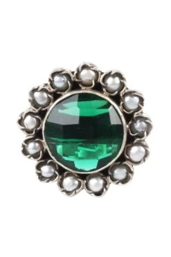 Sangeeta Boochra Silver Handmade Emerald Studded Ring -Celestiagem Jewelry Shop sbr 5366 2