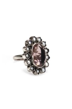 Sangeeta Boochra Handcrafted Silver Ring With Gem Stone