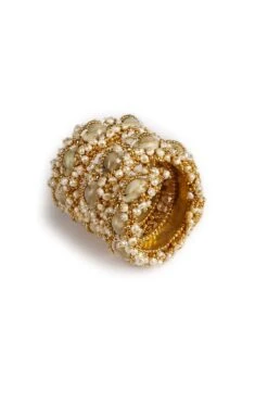Vaidaan Seashell & Pearl Broad Cuff 7 Vaidaan Seashell & Pearl Broad Cuff -Celestiagem Jewelry Shop vaisan06 3